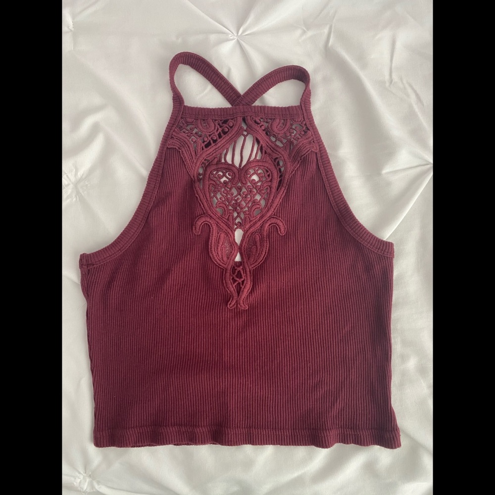 Kendall & Kylie Maroon Crop Top